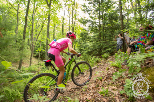 Vicki Barclay (Stan’s NoTubes Elite Women’s Team) makes her way through the heckle pit on her way to winning the NoTubes Trans-Sylvania Epic. Photos by: Trans-Sylvania Epic Media Team