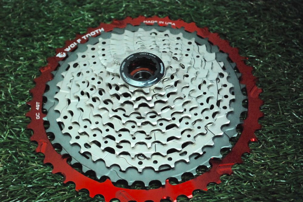 Wolf Tooth's Giant Cog converts a standard Shimano cassette to an 11-49.