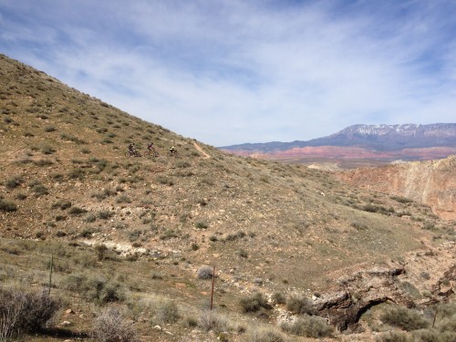 We had a blast on the Hurricane Rim trail Sunday after my stomach recovered from the True Grit effort