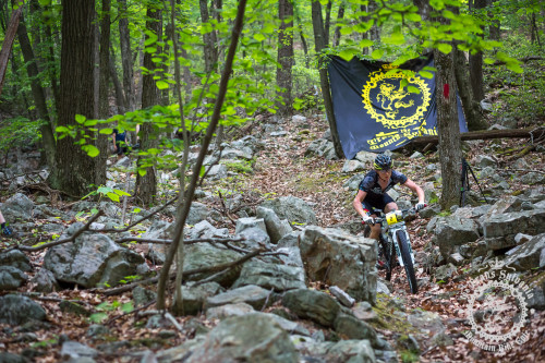 Aaron Albright (Trans-Sylvania Epic/NoTubes) descends the rocky Wildcat Trail in the NoTubes Trans-Sylvania Epic Mountain Bike Stage Race. Photo by: Trans-Sylvania Epic Media Team
