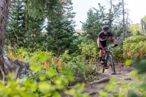 Aaron Campbell throwing down a big effort on the enduro segment just 5 months after breaking his femur. Photo by: Angie Harker