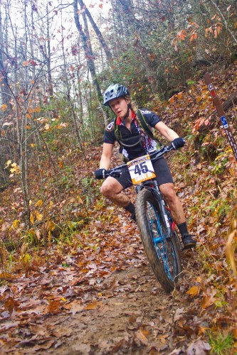Megan Hutton on her way to a win in the women's race. Photo courtesy of: Blue Ridge Adventures