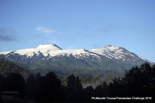 The first three stages take place in the shadow of the Choshuenco Volcano. Photo by: Marcelo Tucuna/TransAndes Challenge 2016