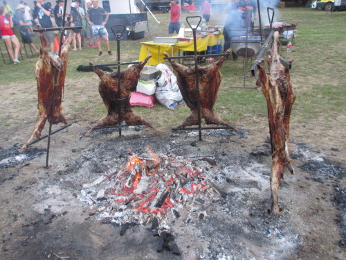 A very traditional meal of roast lamb was served on the last night.