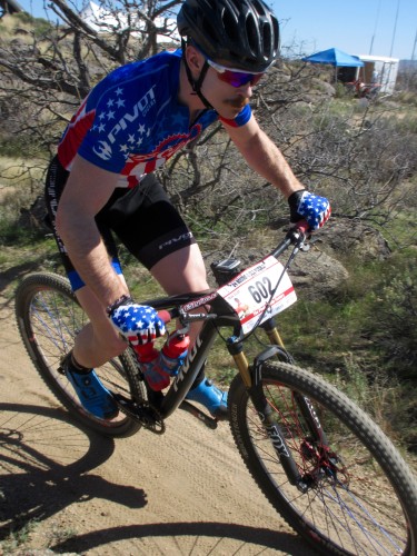 Never afraid to grind, Gordon Wadsworth chose his singlespeed for the 24 Hours in the Old Pueblo. Photo by: Shannon Boffeli