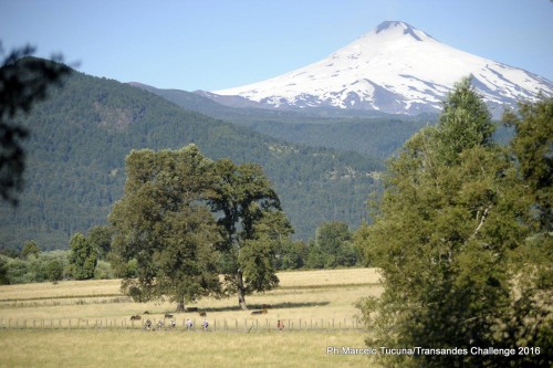 Villarica Volcano from the stage start. Photo by: Marcelo Tucuna/TransAndes Challenge 2016