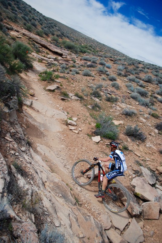 Chris Holley rode a solid but lonely race occupying third place all day. Photo by: Shannon Boffeli