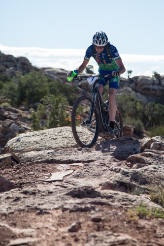 Conditions make a big difference in hydration needs. Desert riding like here at the 2014 Moab Rocks stage race requires more intake. Photo by Townsend Bessent/Moab Rocks