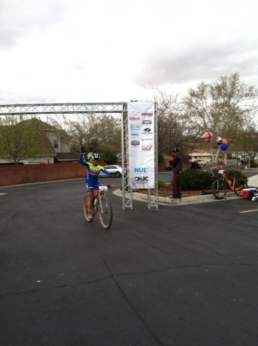 Angela Parra crosses the finish line. Photo by Ryan O'Dell