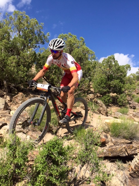 Brian Matter (Team Wisconsin) rides in fourth at the end of Butterknife trail. Photo by Shannon Boffeli