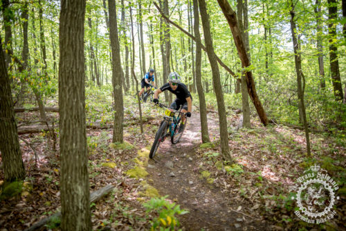 Men’s race leader Justin Lindine (Apex / NBX / Trek) rails it on the first timed enduro section during stage 3 of the NoTubes Trans-Sylvania Epic. Lindine would go on to finish third on the day and retain his lead over Kerry Werner (Rally Cycling). 