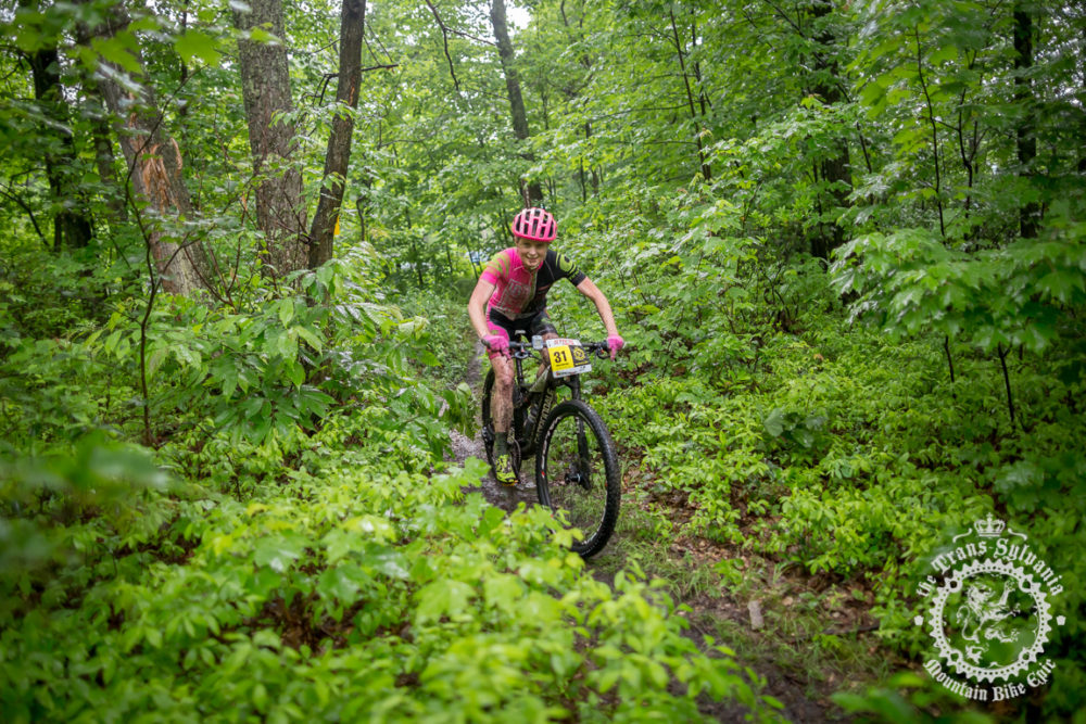 Race leader Vicki Barclay (Stan’s NoTubes Elite Women’s Team) was still smiling at this point in the final stage of the NoTubes Trans-Sylvania Epic; however, that would change later in the day. She broke her handlebar just after the second aid station and dropped out of the race. 