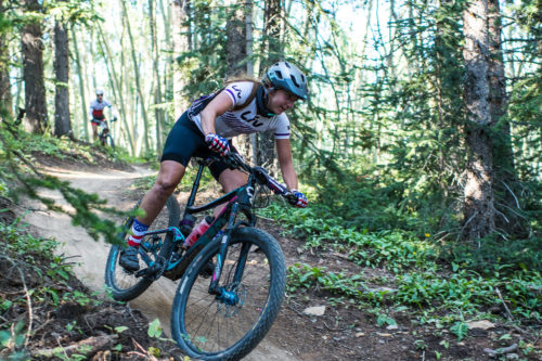 Kaysee Armstrong rode to second in the women’s pro/open category, 6:43 behind Amy Krahenbuhl. 