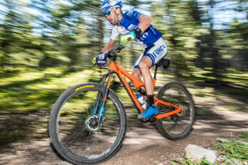 Chris Jones, of United Health Care Cycling, decided to swap out the skinnies for knobbies and is fitting in quite well at the Breck Epic. He finished 9th in 2:55 for the first stage of the week. 