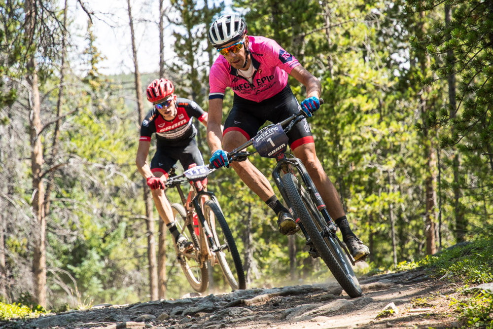 Todd Wells stands up to his number one plate with a stage win with teammate Russell Finsterwald on his wheel through the finish line on stage 4. Finsterwald is just 4:24 back in the GC. Photo by: Eddie Clark