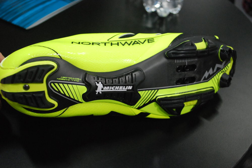 Northwave teamed up with Michelin to provide ultra-grippy rubber improving walkability in their shoe and a bumper to prevent pedal slip on the carbon-soled Extreme XC.